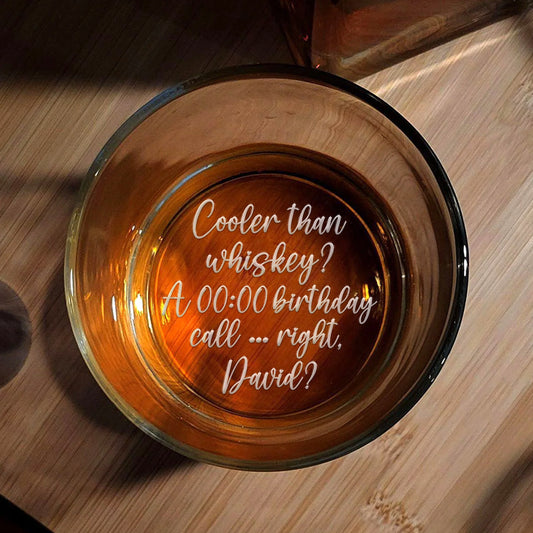 Personalized Whiskey Glass With Custom Message - Unique Birthday Gift - Cooler Than Whiskey RG-NM43-HN17081410-web