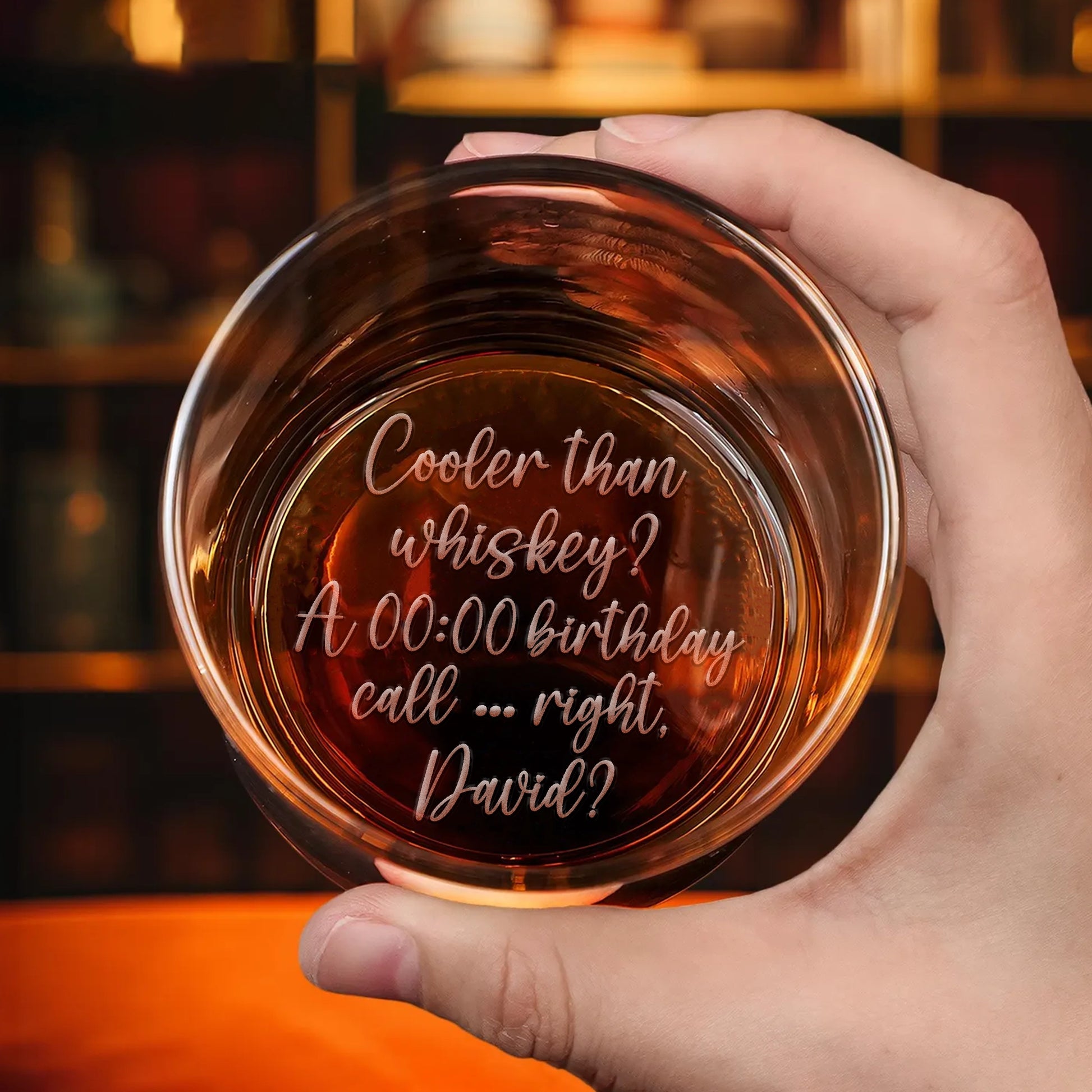 Personalized Whiskey Glass With Custom Message - Unique Birthday Gift - Cooler Than Whiskey RG-NM43-HN17081410-web2