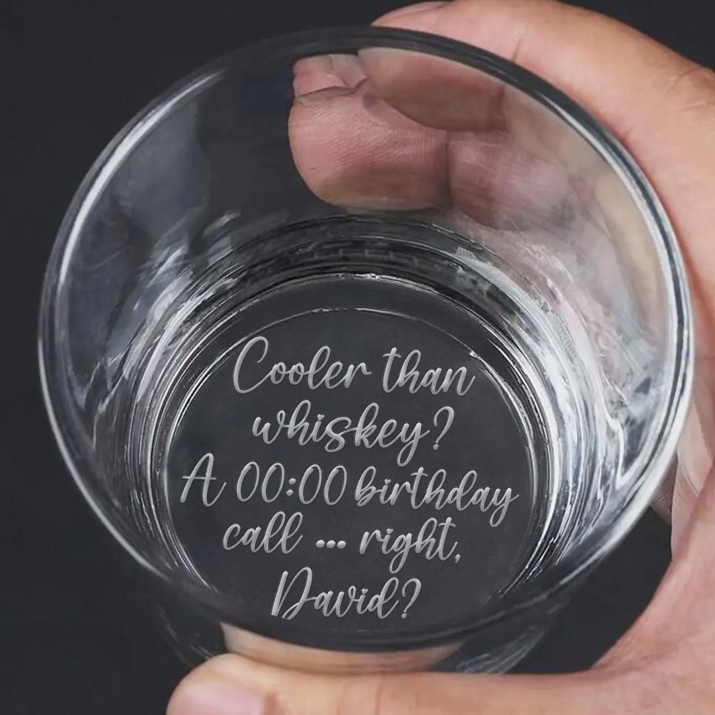 Personalized Whiskey Glass With Custom Message - Unique Birthday Gift - Cooler Than Whiskey RG-NM43-HN17081410-web3