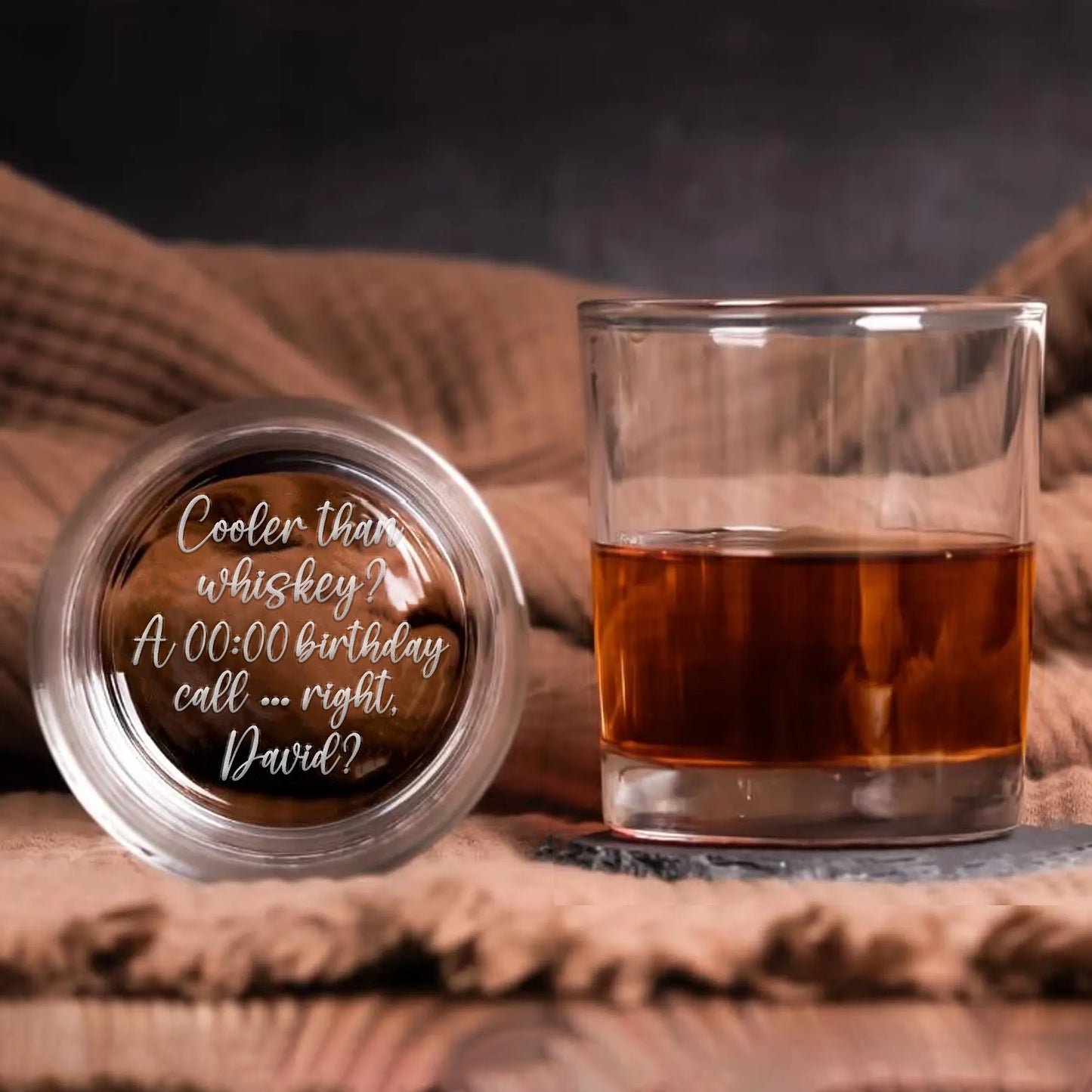 Personalized Whiskey Glass With Custom Message - Unique Birthday Gift - Cooler Than Whiskey RG-NM43-HN17081410-web4
