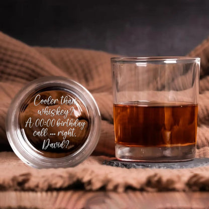 Personalized Whiskey Glass With Custom Message - Unique Birthday Gift - Cooler Than Whiskey RG-NM43-HN17081410-web4