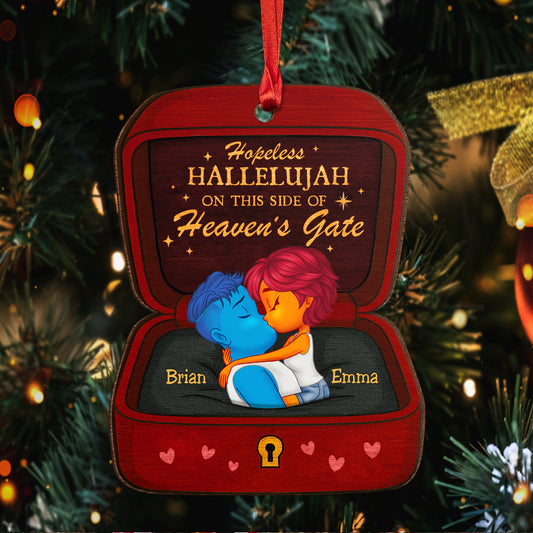 Personalized Wooden Ornament - Hopeless Hallelujah On This Side Of Heaven’s Gate 1