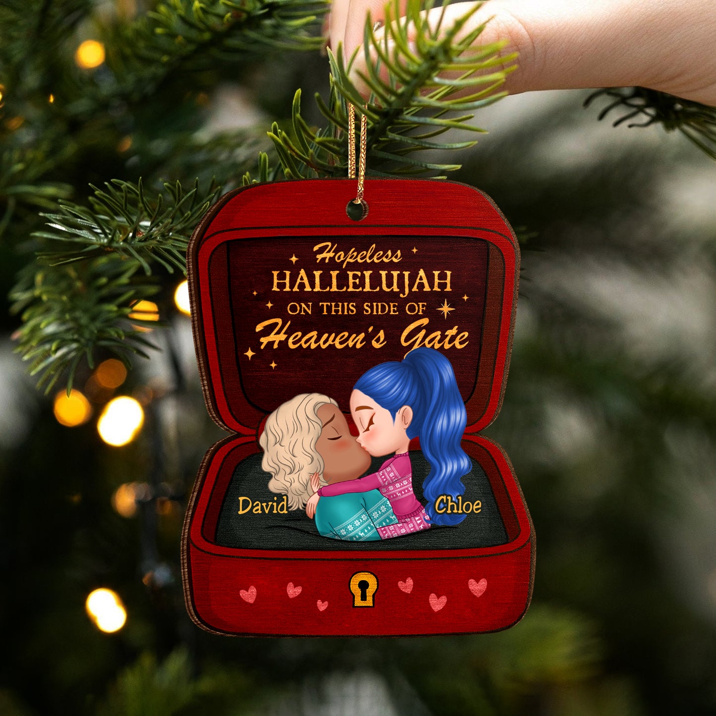 Personalized Wooden Ornament - Hopeless Hallelujah On This Side Of Heaven’s Gate 3