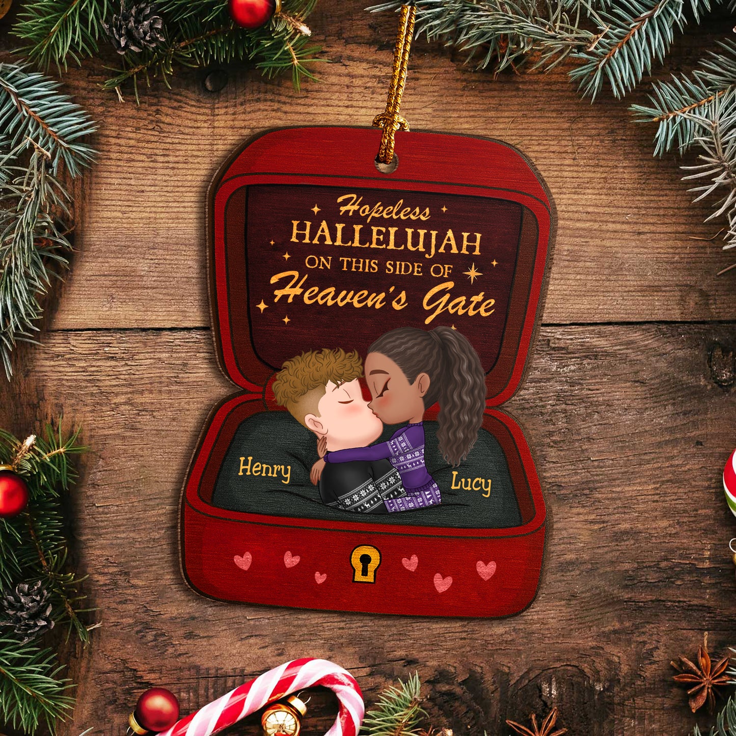 Personalized Wooden Ornament - Hopeless Hallelujah On This Side Of Heaven’s Gate 4
