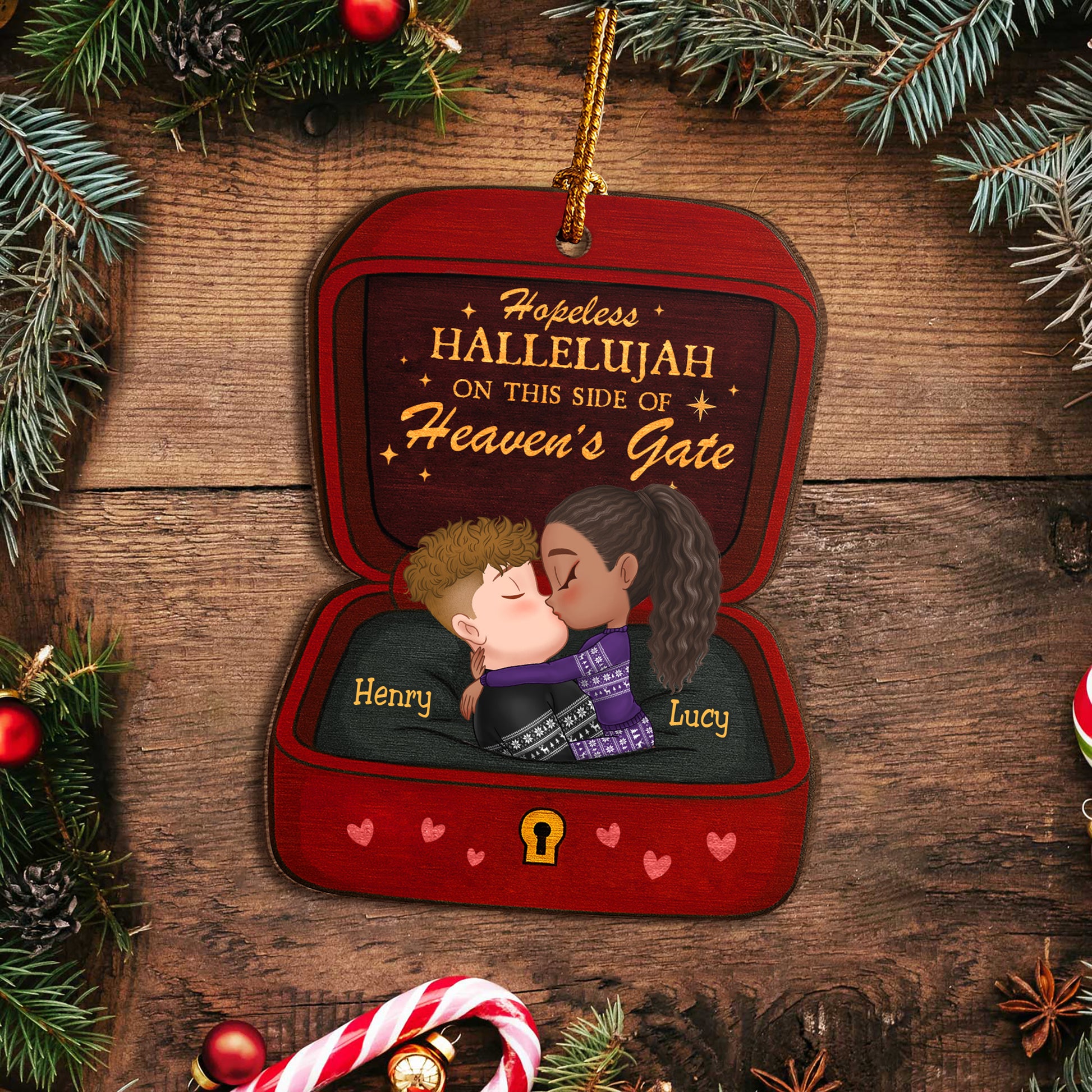 Personalized Wooden Ornament - Hopeless Hallelujah On This Side Of Heaven’s Gate 4
