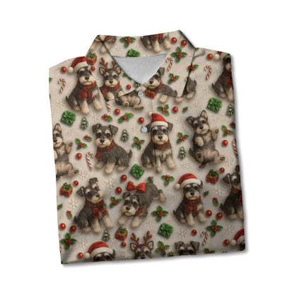Santa Schnauzer Shirt Pattern Polo, Cute Schnauzer Christmas Shirt, Funny Holiday Schnauzer T-Shirt