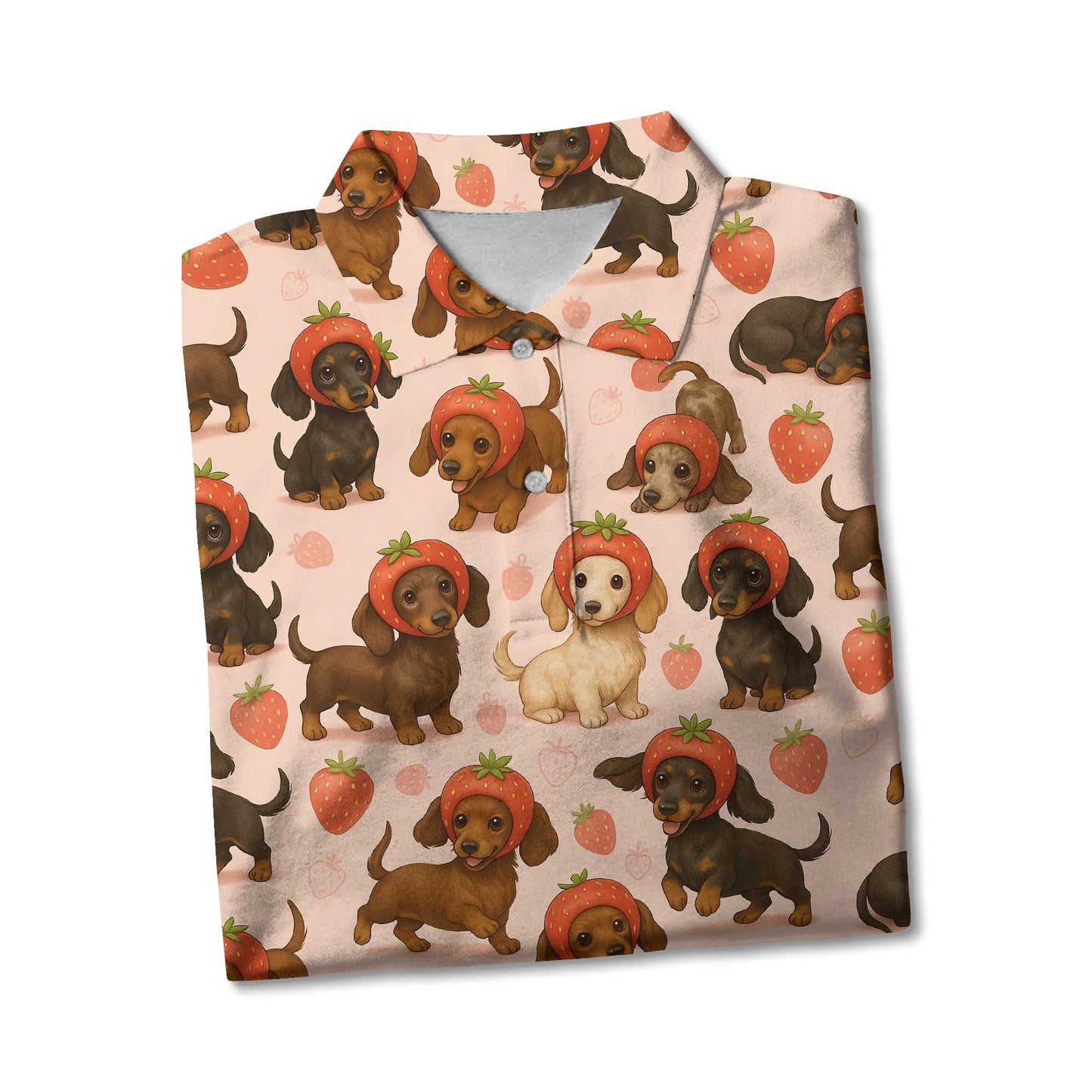 Funny Kawaii Strawberry Art With Cute Dachshund Shirt, Dachshund T Shirt, Wiener Dog T Shirt