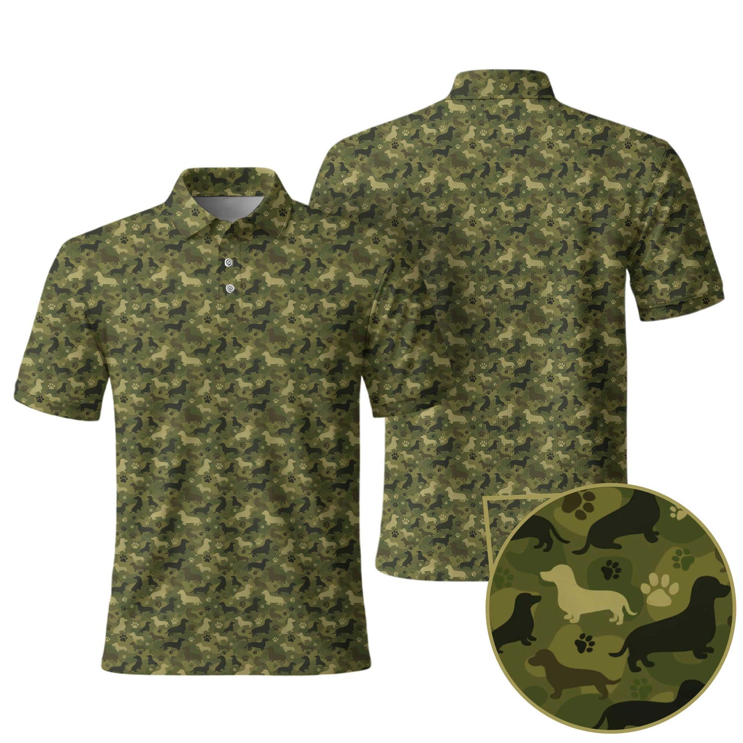 Green Camo Dog Silhouette Pattern Bomber Jacket, Shirts For Dachshunds, Dachshund Sweatshirt