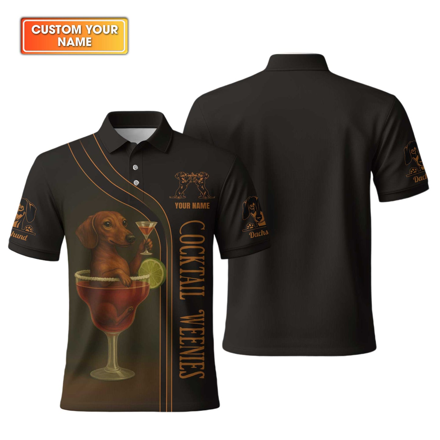 Dachshund Shirt, Funny Dog Cocktail Weenies, Weiner Dog Shirts, Dachshund Sitting In Cocktail Glass With Martini
