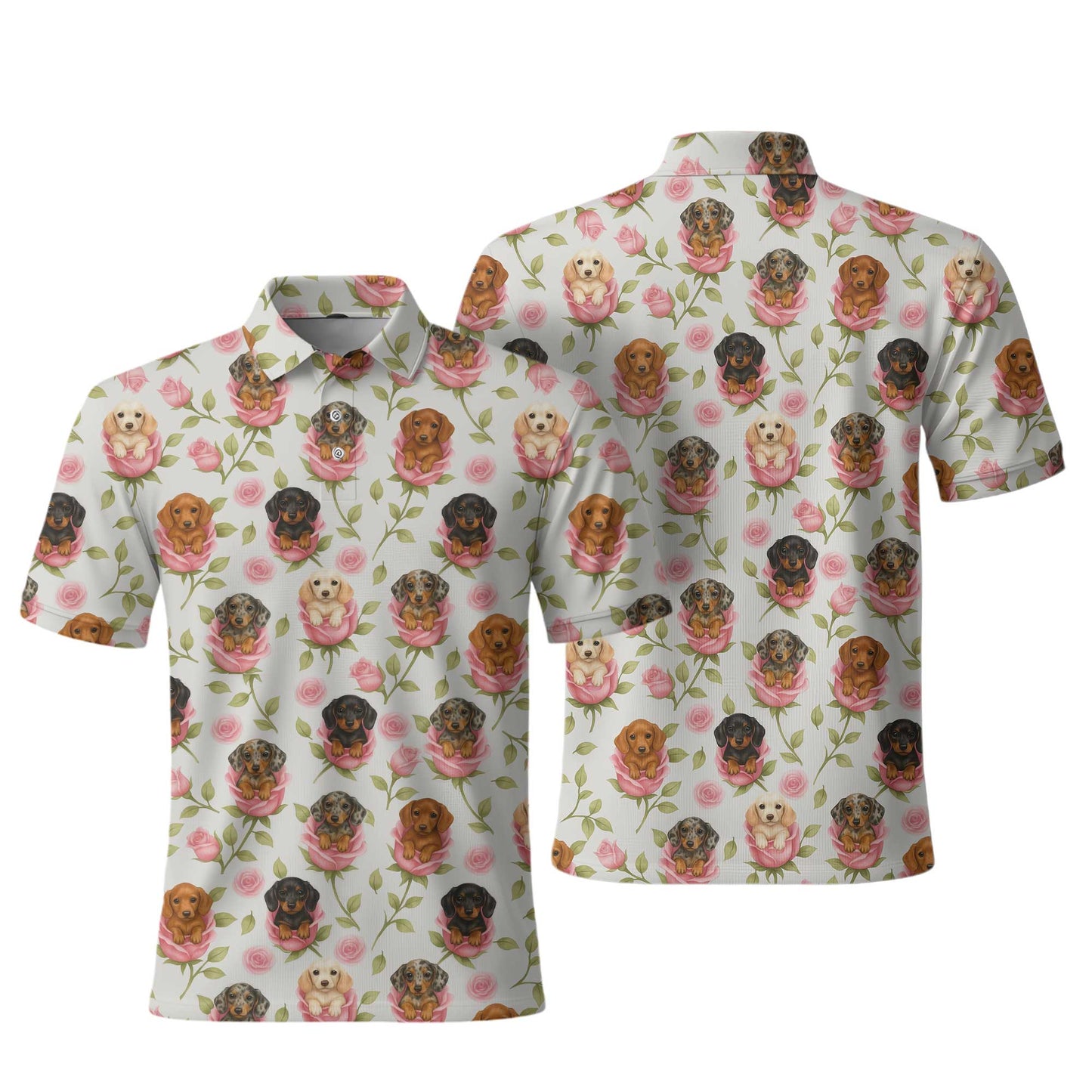Wiener Dogs Tee Shirts, Dachshund T Shirt, Pink Rose Puppy Flower Shirt