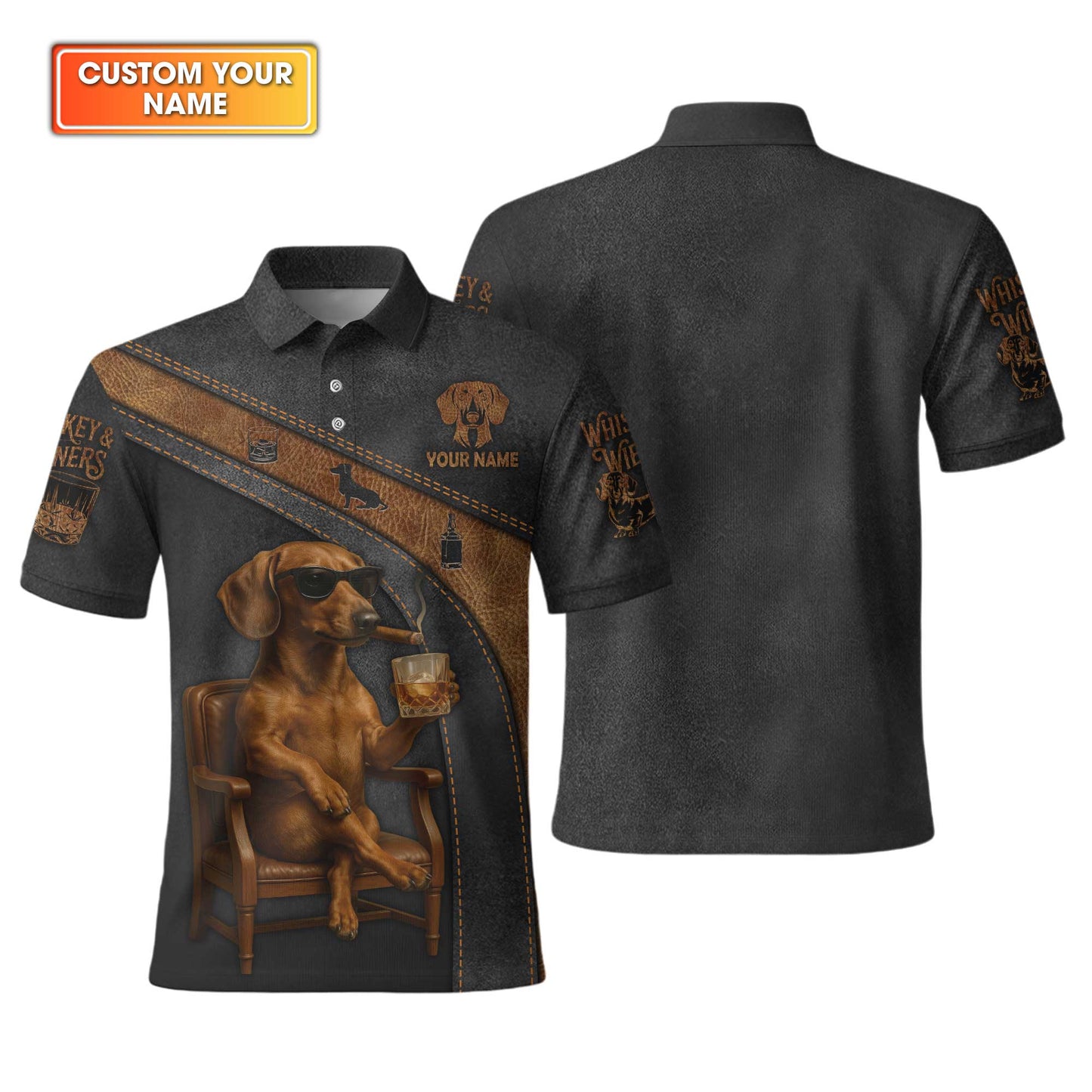 Custom Name Whiskey Dachshund Design, Dachshund T Shirt, Wiener Dog Shirts