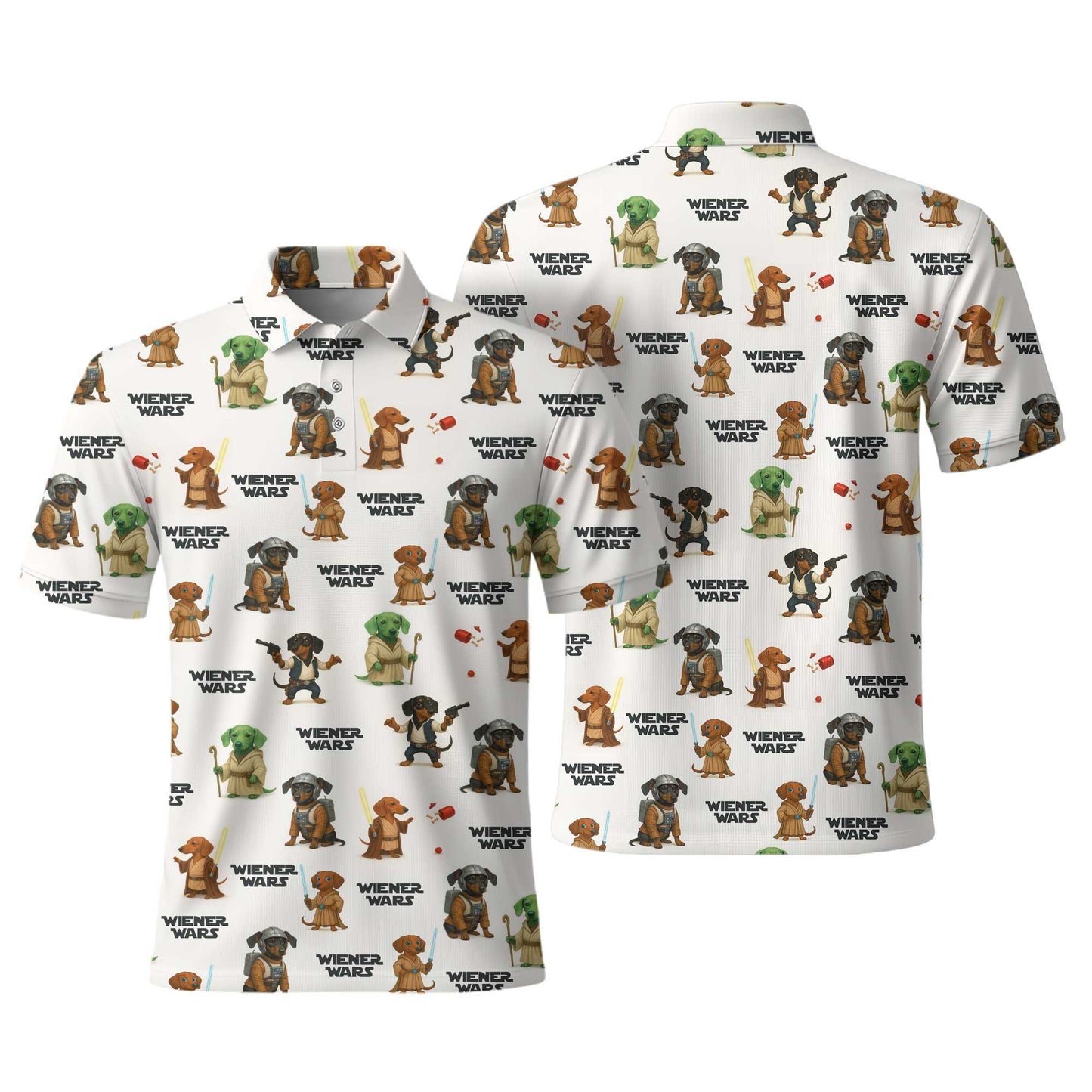 Galaxy Wars Funny Star Parody Dachshund Pattern Polo, Wiener Dog T Shirt, Dachshund T Shirt