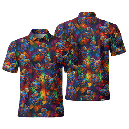 Vibrant Mosaic Dachshund Shirt, Colorful Glass Art Dog Design, Dachshund T Shirt, Wiener Dog T Shirt