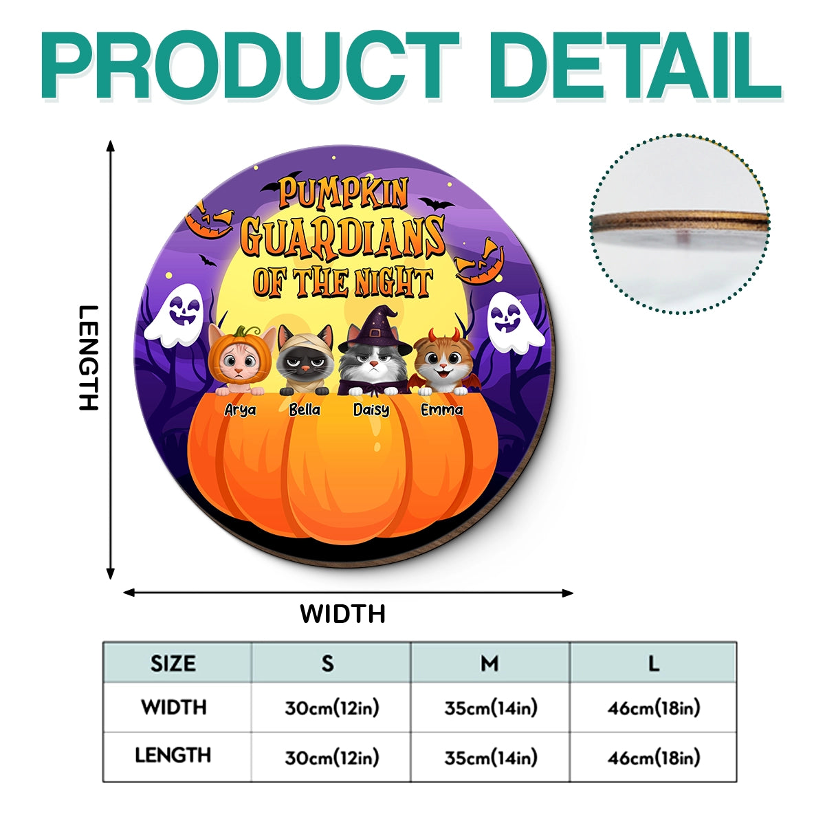 Pumpkin Guardians Of The Night - Personalized Halloween Pet Wood Sign-HW-HH13-HN16-web4