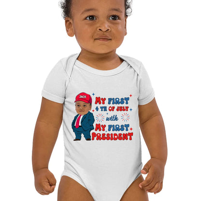 Mini President 4th July - Personalized Baby Bodysuit - 100% Organic Cotton