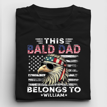 This Bald Dad Belongs To - Funny Dad Shirt With Kids' Names - Personalized 100% Organic T-Shirt