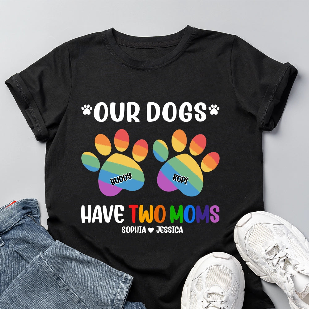 Our Dog Has Two Dads - Funny Pride Month Gay Dog Dad Couple - Personalized 100% Organic T-Shirt