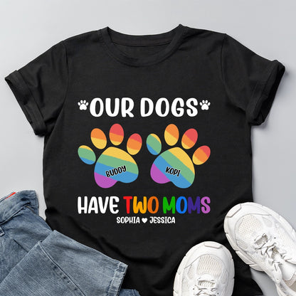 Our Dog Has Two Dads - Funny Pride Month Gay Dog Dad Couple - Personalized 100% Organic T-Shirt