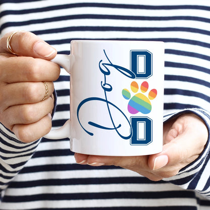 Pride Dog Lover Mug - Love Is Love Fur Is Family - Personalized White Glossy Mug
