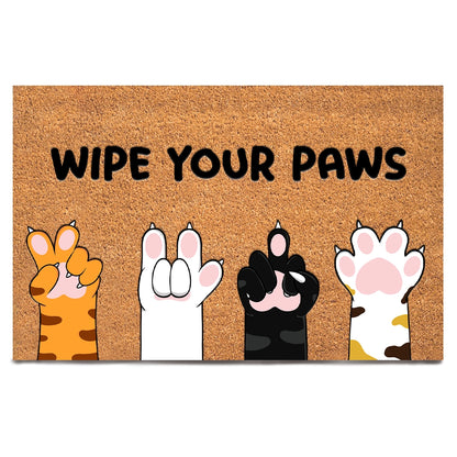 Funny Cat Paw Welcome Mat - 100% Organic Personalized Doormat