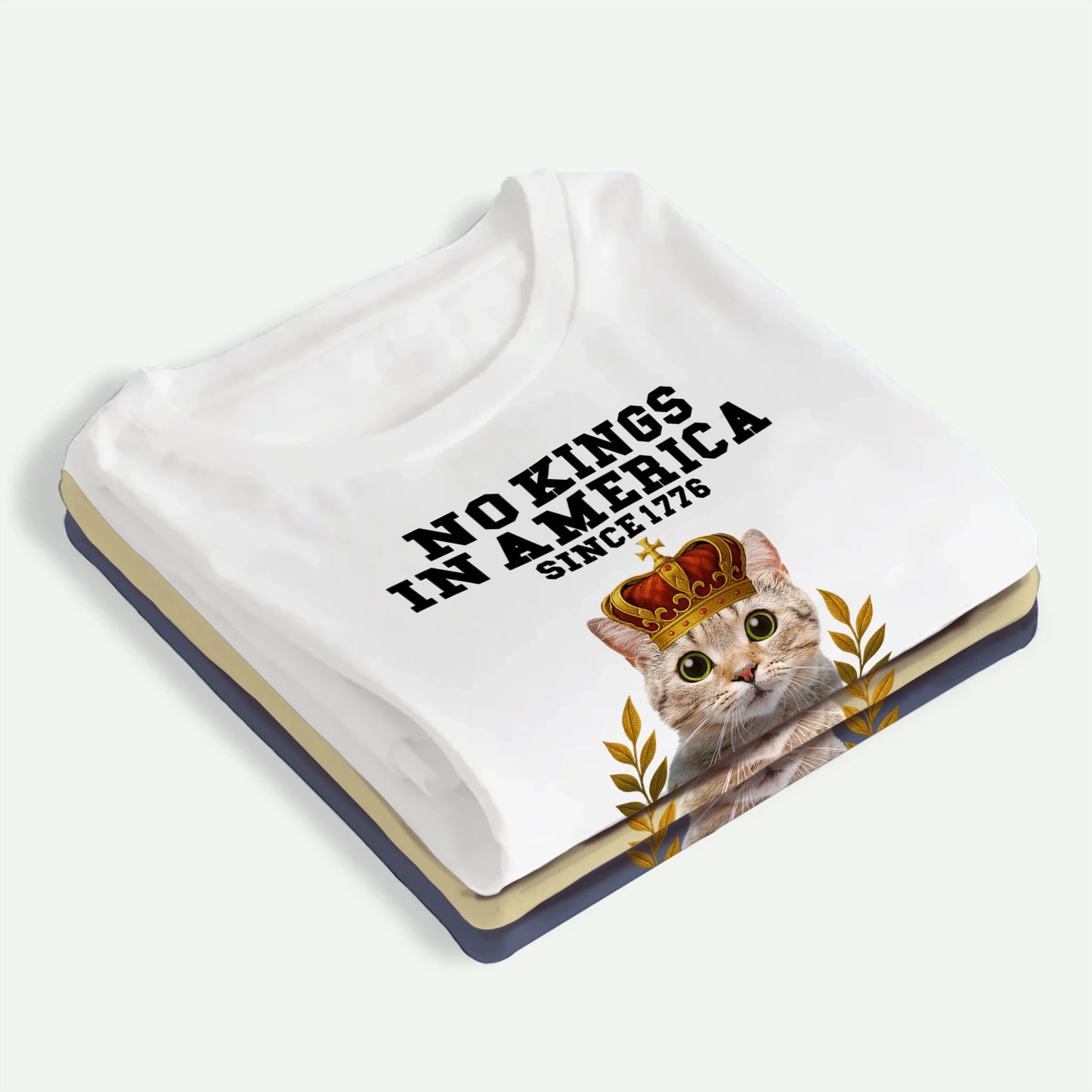 No Kings In America Except My Pet - Funny Custom Photo Cat Dog - Personalized 100% Organic T-Shirt