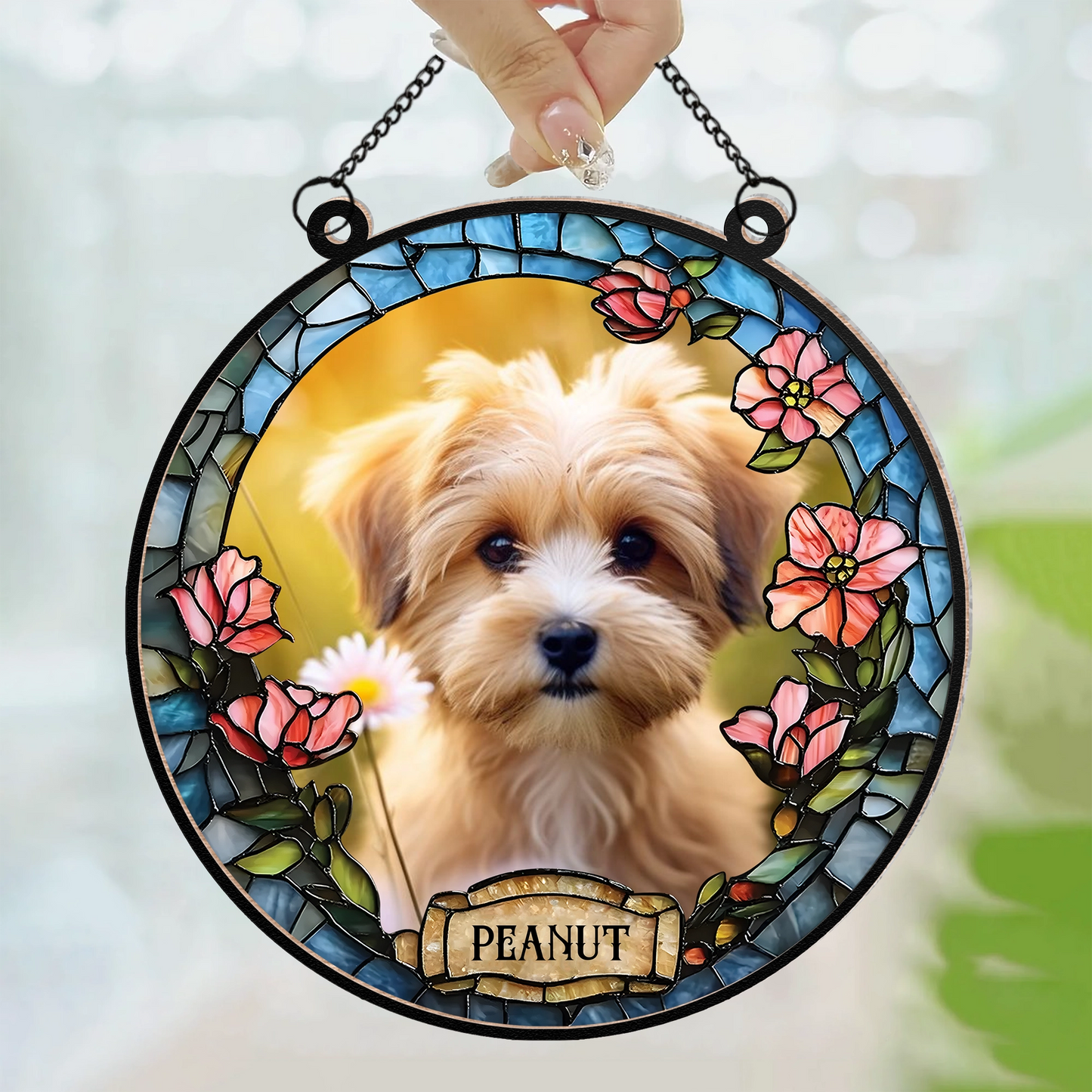 Pet Memorial - Personalized Window Hanging Suncatcher Ornament