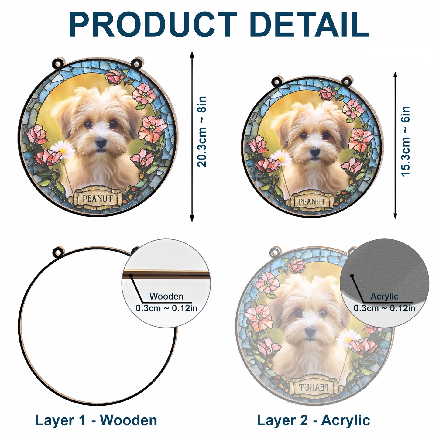 Pet Memorial - Personalized Window Hanging Suncatcher Ornament