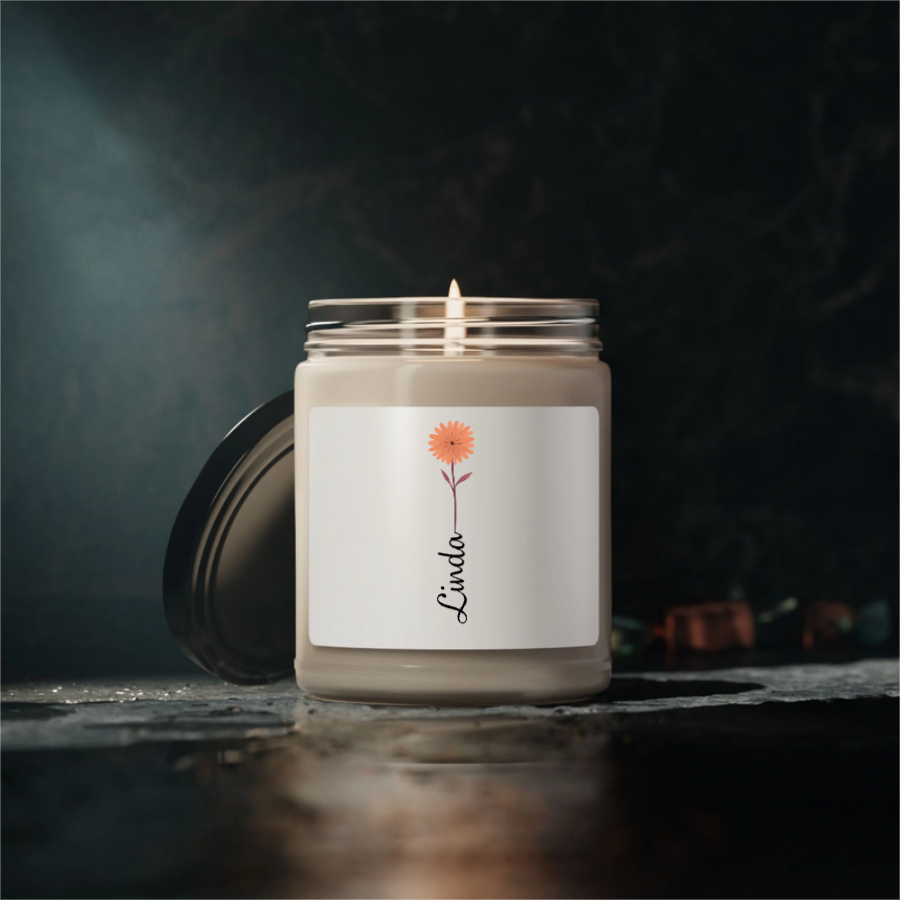 Personalized Flower Garden With Your Children's Names - 100% Organic, Eco-friendly, Vegan Scented Candle