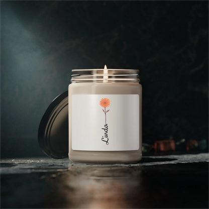 Personalized Flower Garden With Your Children's Names - 100% Organic, Eco-friendly, Vegan Scented Candle