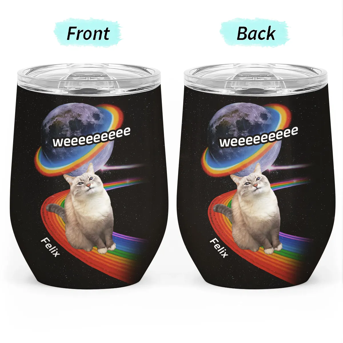 Space Rainbow Design - Personalized Photo Wine Tumbler-WT-LA33-HN041