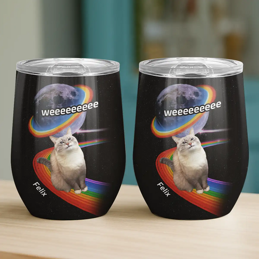 Space Rainbow Design - Personalized Photo Wine Tumbler-WT-LA33-HN042