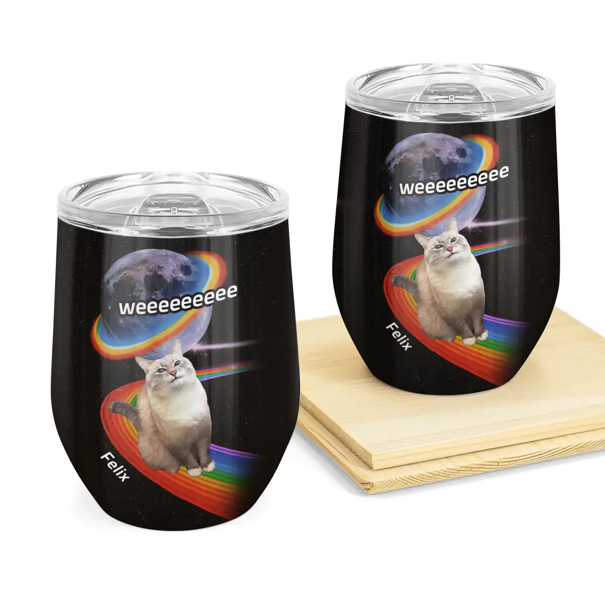 Space Rainbow Design - Personalized Photo Wine Tumbler-WT-LA33-HN043