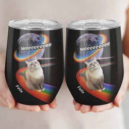 Space Rainbow Design - Personalized Photo Wine Tumbler-WT-LA33-HN044