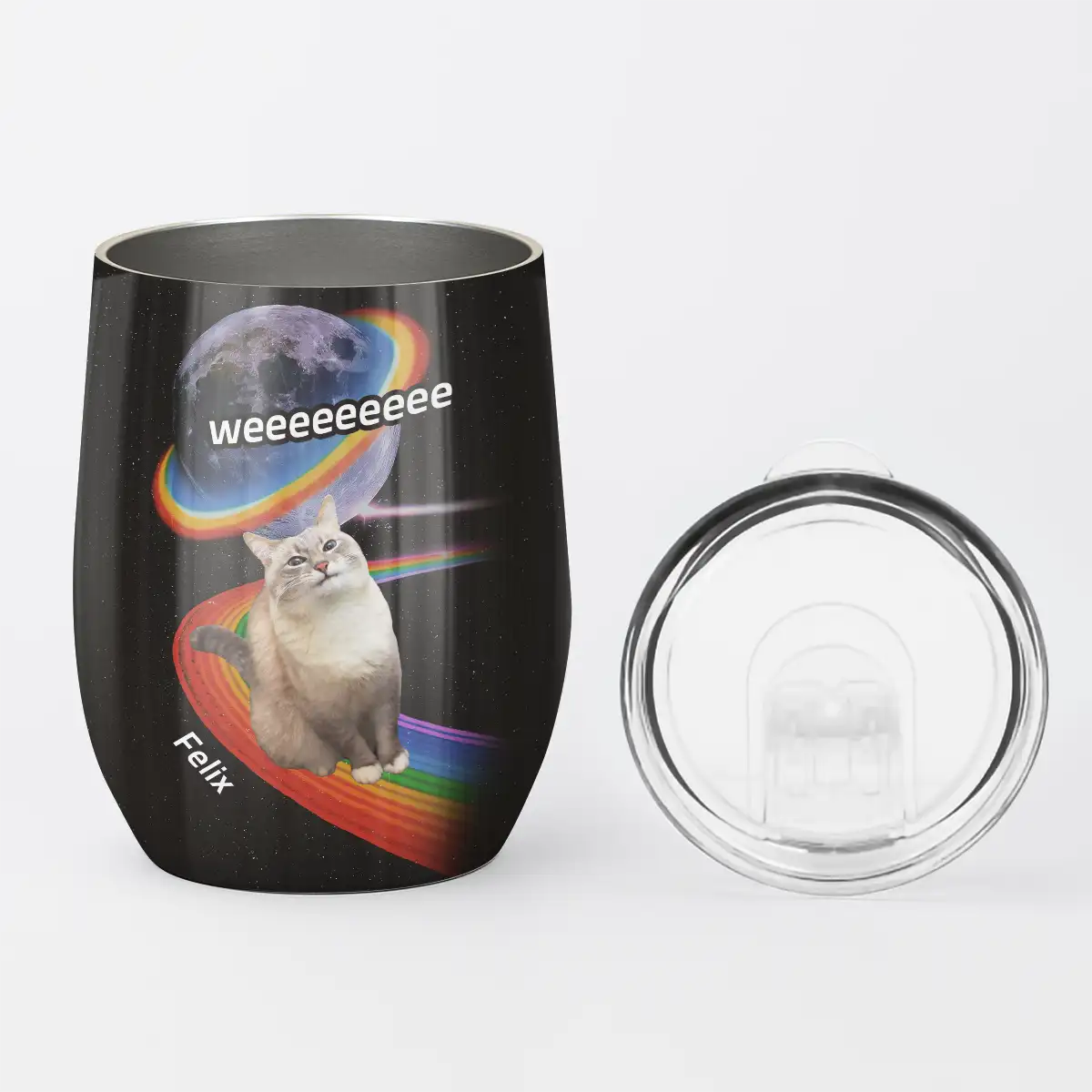 Space Rainbow Design - Personalized Photo Wine Tumbler-WT-LA33-HN045