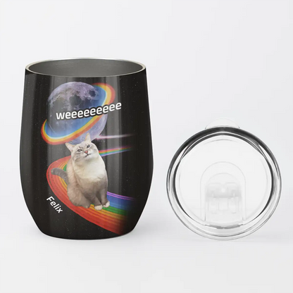 Space Rainbow Design - Personalized Photo Wine Tumbler-WT-LA33-HN045