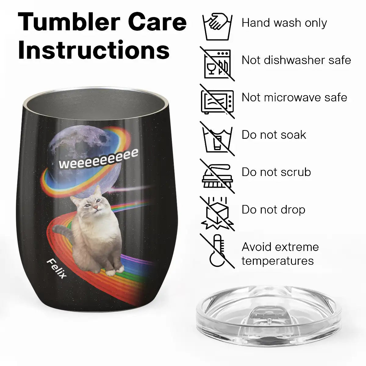 Space Rainbow Design - Personalized Photo Wine Tumbler-WT-LA33-HN046