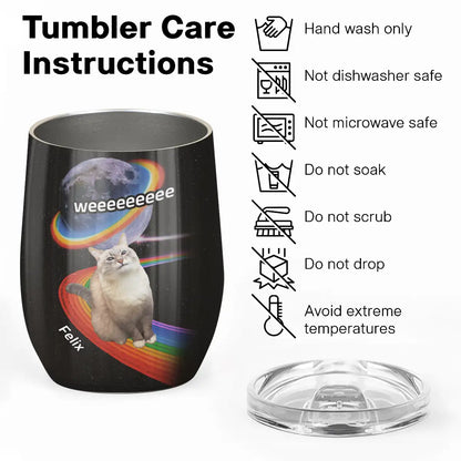 Space Rainbow Design - Personalized Photo Wine Tumbler-WT-LA33-HN046