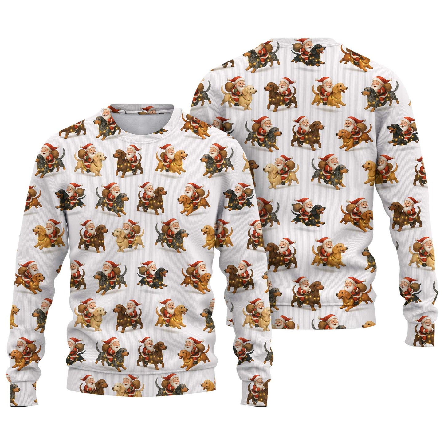 Santa Riding Cute  Dachshund Holiday Tee, Dachshund T Shirt, Wiener Dog T Shirt