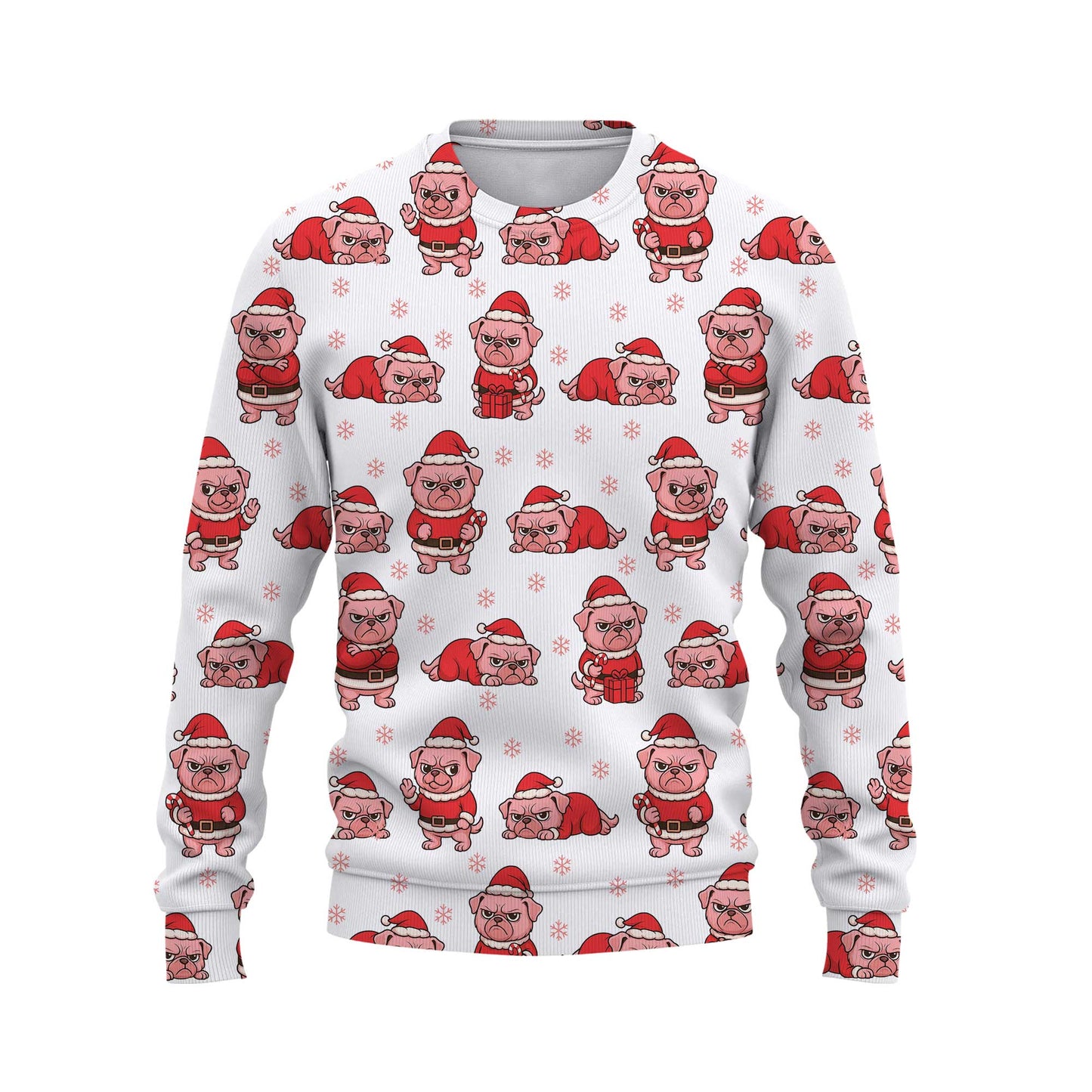 Pink Pug Christmas Hoodie, Funny Pug Christmas Sweatshirt, Perfect Holiday Gift For Dog Lovers