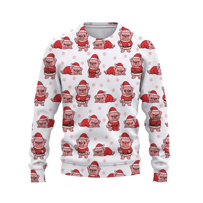 Pink Pug Christmas Hoodie, Funny Pug Christmas Sweatshirt, Perfect Holiday Gift For Dog Lovers