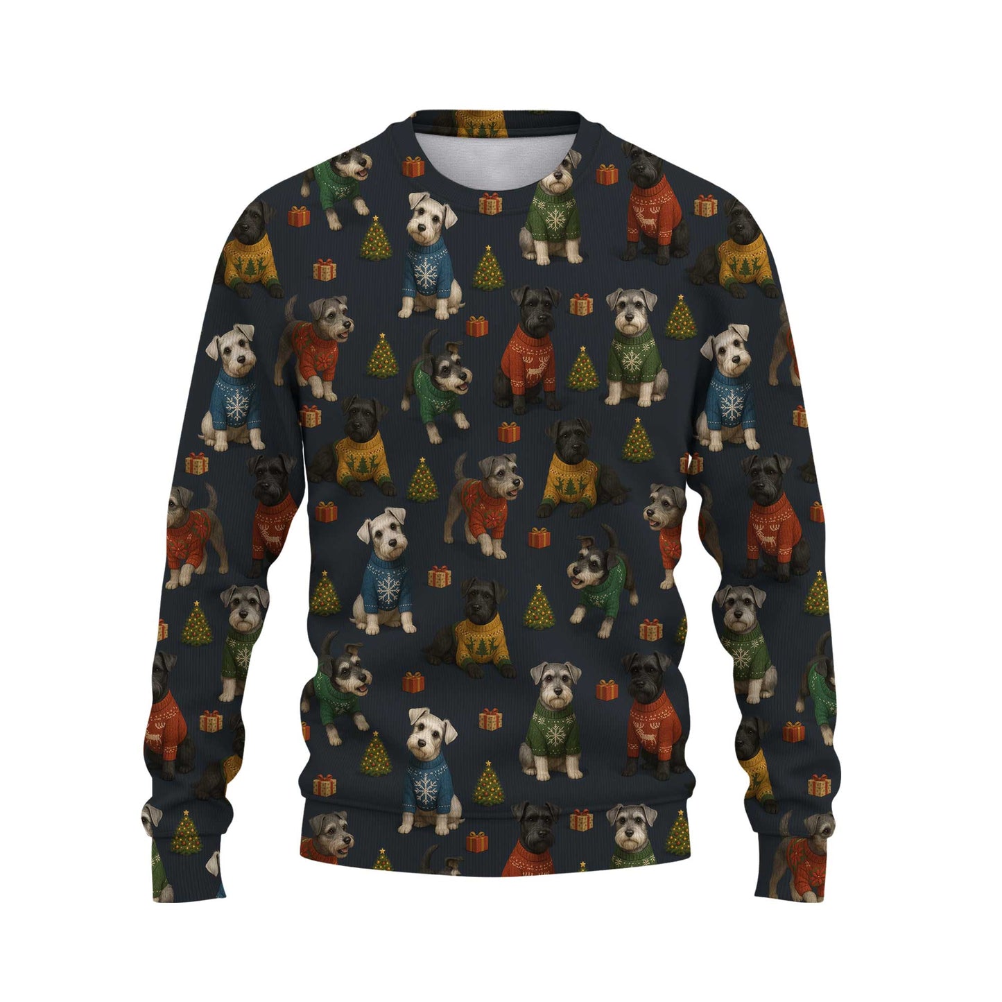 Funny Schnauzer Shirt Pattern Shirt, Cute Schnauzer Christmas Shirt, Schnauzer Xmas Hoodie For Pet Lover