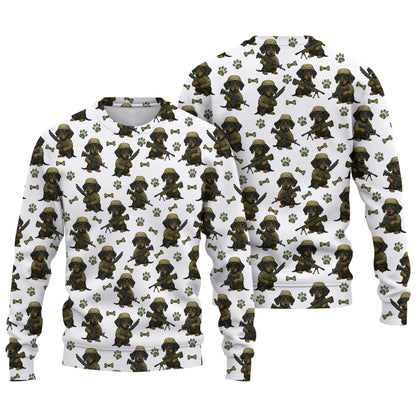 Military Dachshund Soldier T Shirt, Funny Army Dog Pattern, Dachshund T Shirt, Wiener Dog T Shirt