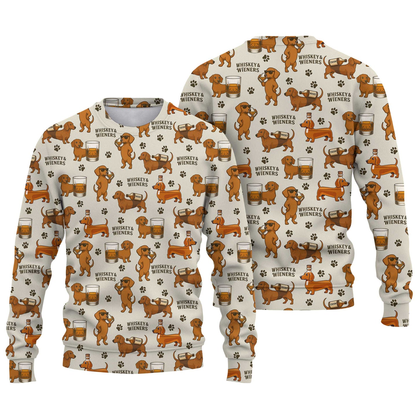 Pattern Dachshund Shirt With Whiskey And Beer Motif, Dachshund Shirt For Women And Men, Wiener Dog Shirts