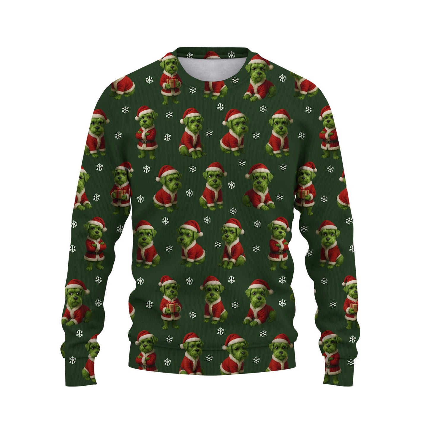 Funny Green Schnauzer Christmas Hoodie, Cute Schnauzer Shirt, Holiday Gift for Schnauzer Lovers