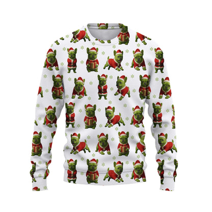 French Bulldog Shirt Pattern Shirt, Crazy French Bulldog Shirt, Funny French Bulldog Xmas Hoodie For Dog Lover