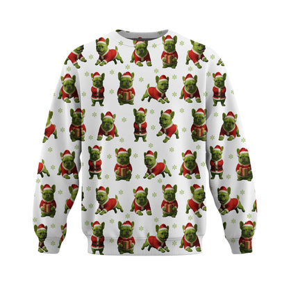 French Bulldog Shirt Pattern Shirt, Crazy French Bulldog Shirt, Funny French Bulldog Xmas Hoodie For Dog Lover