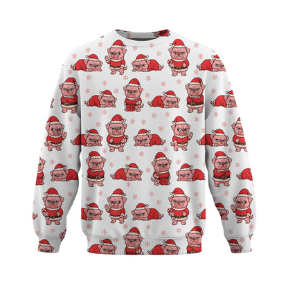 Pink Pug Christmas Hoodie, Funny Pug Christmas Sweatshirt, Perfect Holiday Gift For Dog Lovers