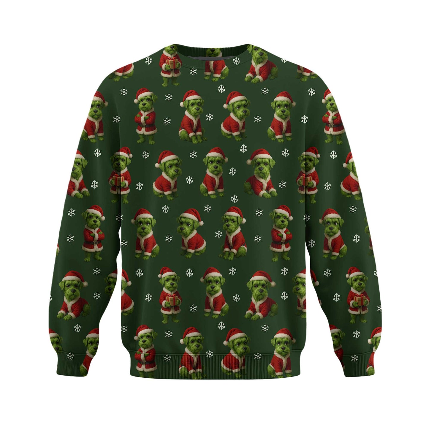 Funny Green Schnauzer Christmas Hoodie, Cute Schnauzer Shirt, Holiday Gift for Schnauzer Lovers