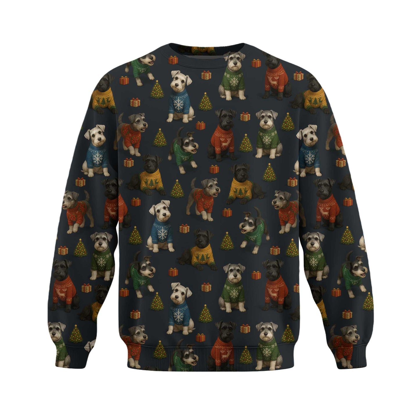 Funny Schnauzer Shirt Pattern Shirt, Cute Schnauzer Christmas Shirt, Schnauzer Xmas Hoodie For Pet Lover