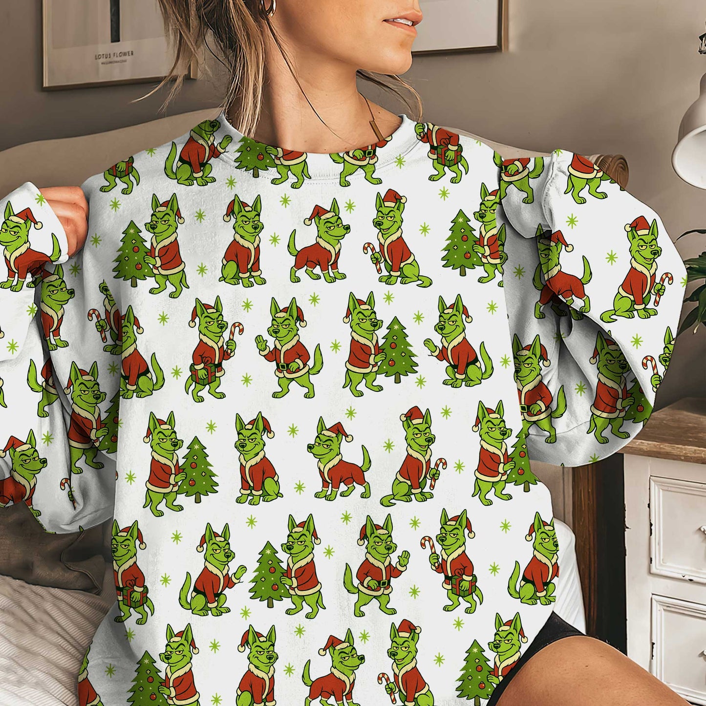 Funny German Shepherd Christmas Hoodie, German Shepherd Xmas Shirt, Dog Pattern Shirt For Pet Lover